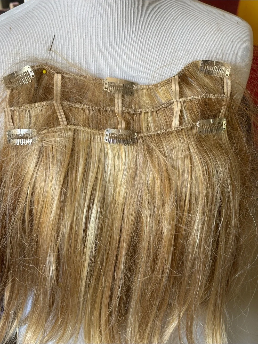 Natural Golden Blonde Clip-In Real hair